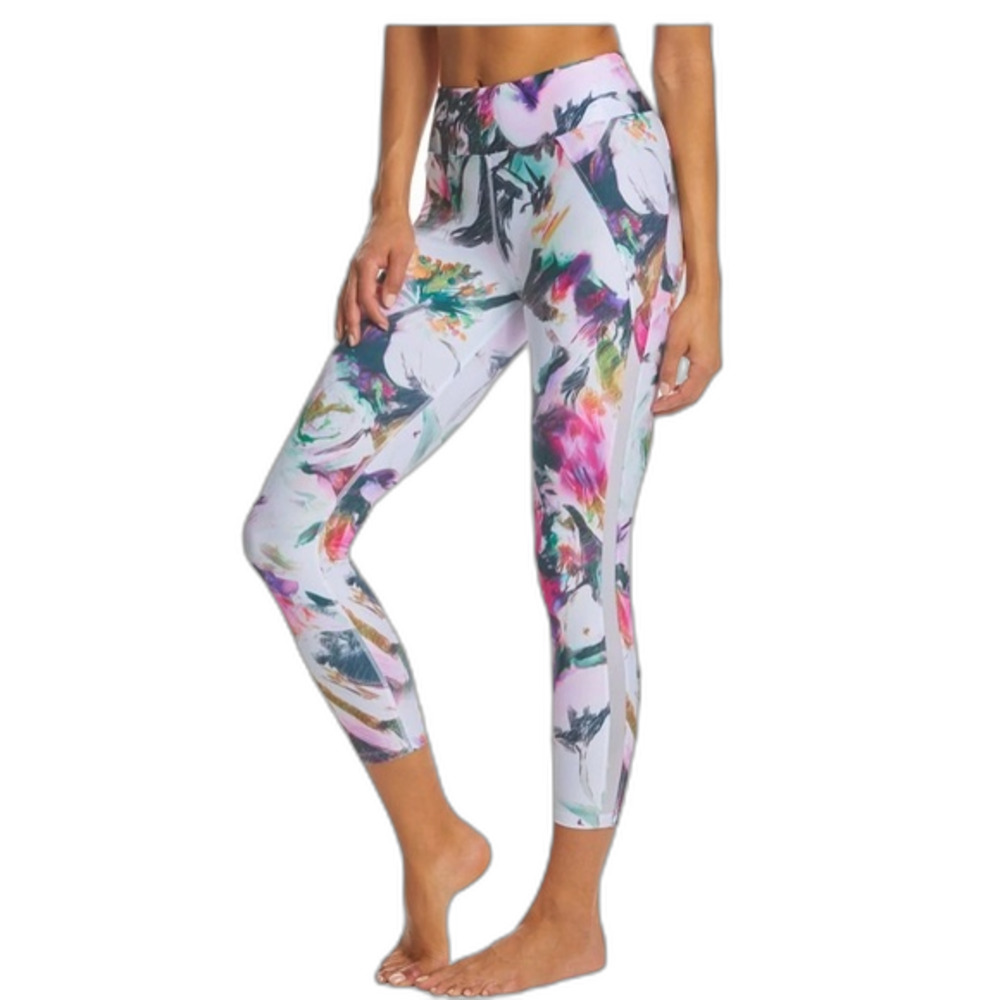 Betsey Johnson Women's Abstract Floral Mid-Rise Cropped Leggings Size S